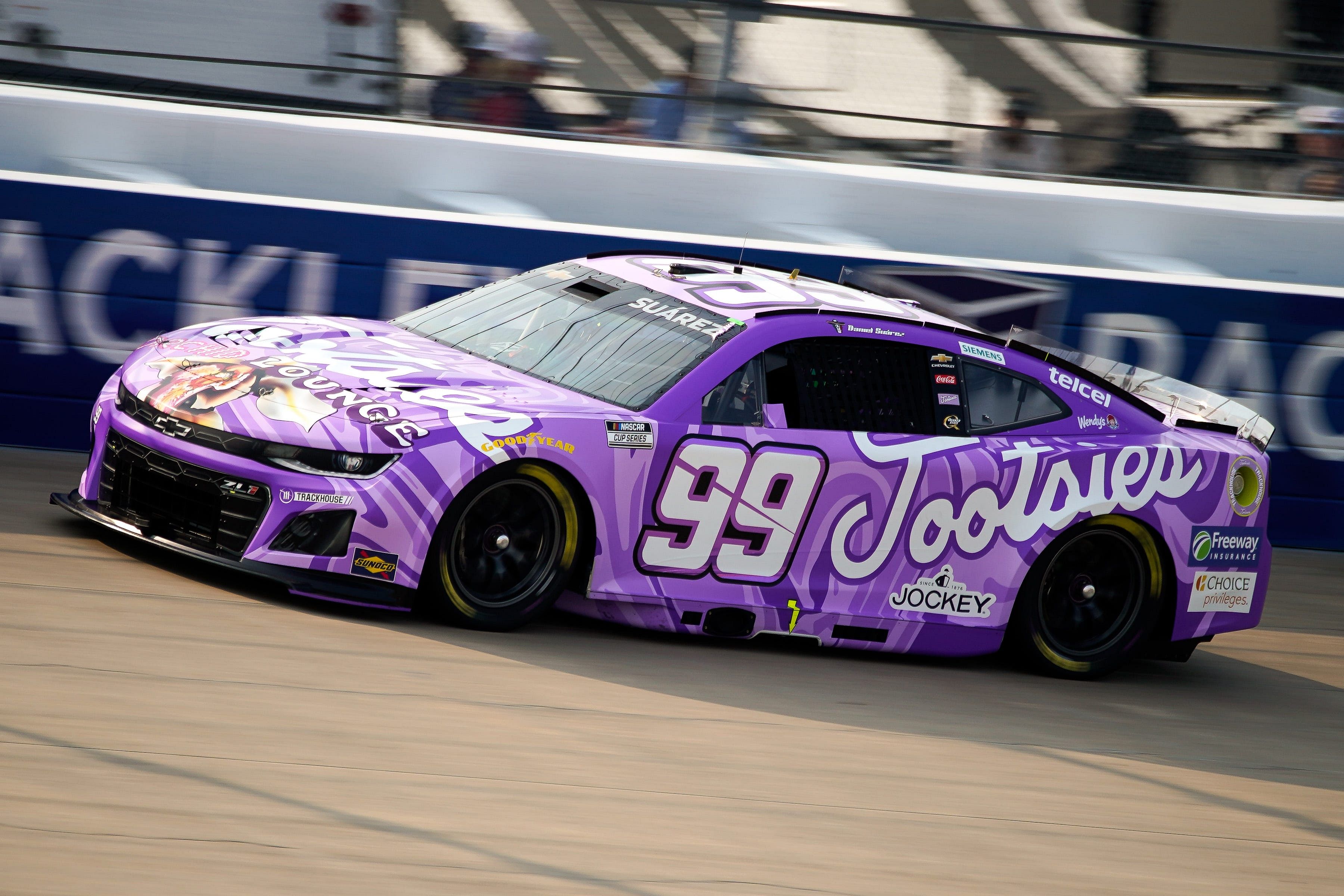 Daniel Suarez at the Cracker Barrel 400 race at Nashville Superspeedway - Source: Imagn